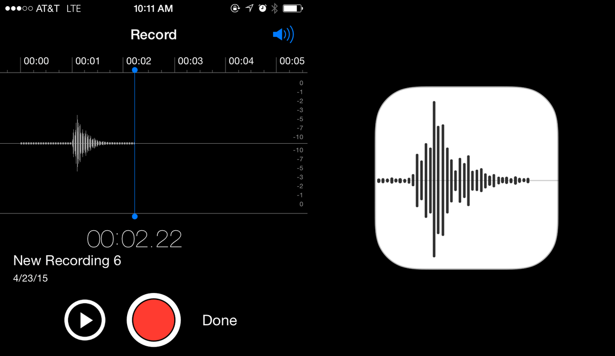 苹果语音备忘录的波形是 Apple 的发音